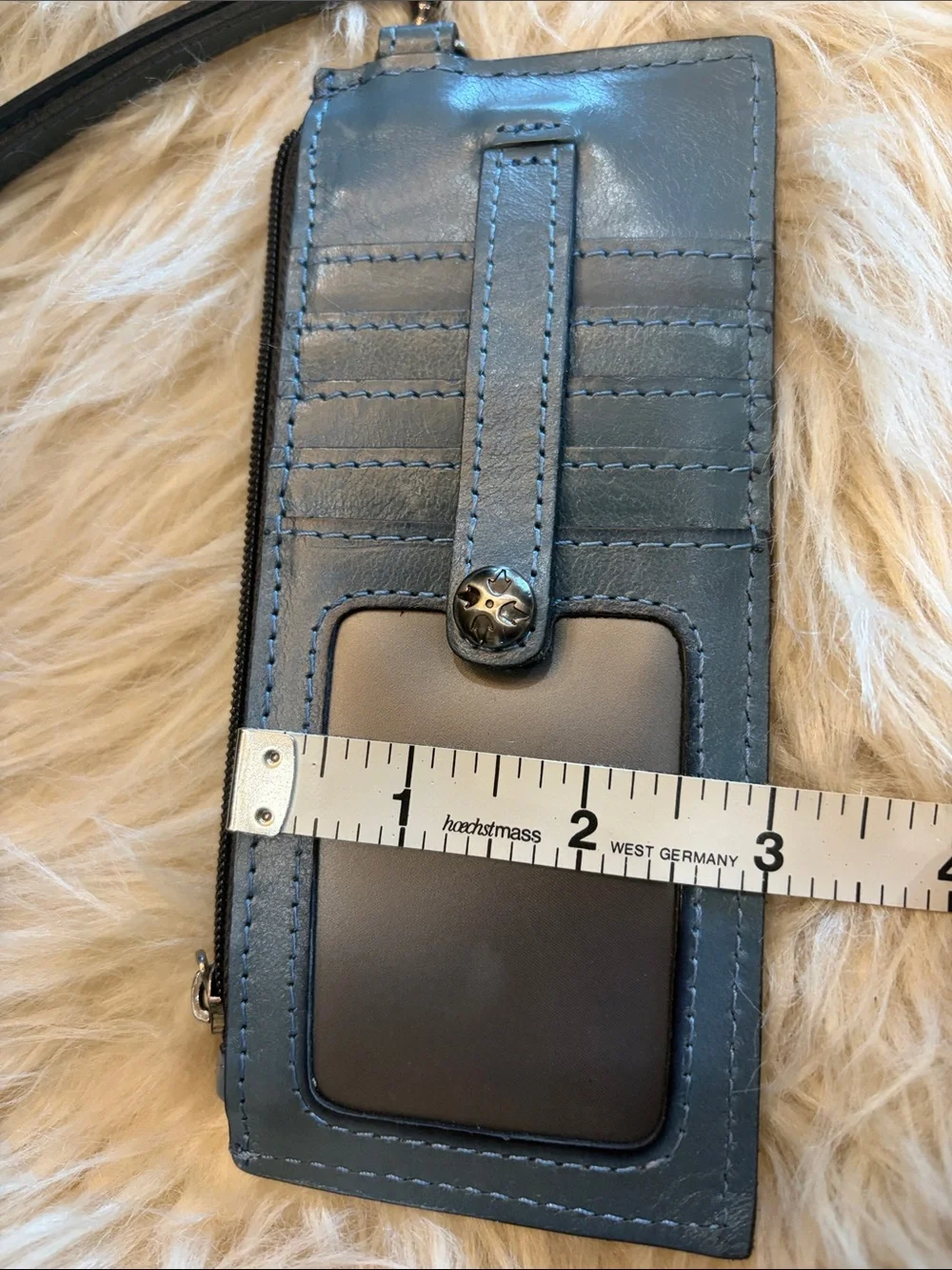 Patricia Nash Teal Leather Wristlet Card Organizer